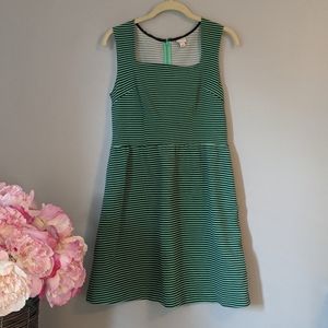 Merona l Green + Navy Stripe Ponte Dress